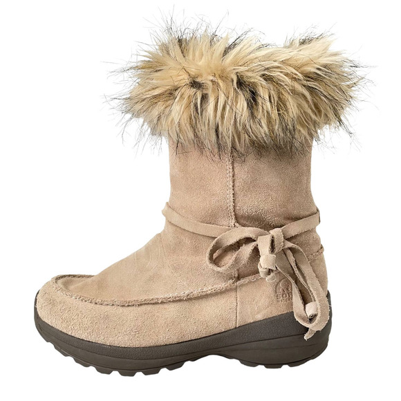 Sorel Shoes - Sorel | Women's Northern Lite Tall Tan Suede Leather Faux Fur Boot | sz 9.5
